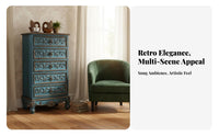 5-Drawer Tall Chest of Drawers North American Country Aesthetic 5-Drawer Tall Chest Retro Design Distressed Finish