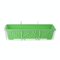 Over-the-Rail Hanging Basket Rectangular Frame Railing Planter Anti-Rust Coating