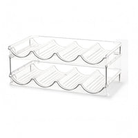 Stackable Water Bottle Organizer Wave-Shaped Stackable Bottle Rack Transparent