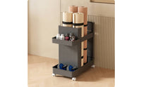 Athletic Gear Storage Organizer Mobile Sports Gear Organizer Space-Saving Storage Cart with Wheels for Fitness Enthusiasts, Small Apartments