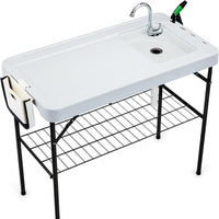 fish cleaning table单水槽洗鱼杀鱼桌户外冰桌塑料折叠桌子