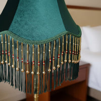 Beaded Velvet Shade Vintage Style Tassel Fringe Lampshade for Hotel Room