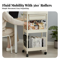 Multi-Tier Rolling Shelf With casters Shelving Unit Multifunctional for Students