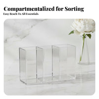 Clear Multi-Compartment Tray Transparent Design Multi-Compartment organizer for Desk