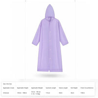 Waterproof Raincoat with Hood Full-Body Raincoat Thickened Rain Poncho Reusable for Commuters, Travel, Festivals