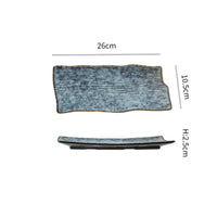 Ribbed Sushi Plate Notched Rim Wavy Ceramic Plate
