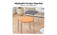 Woven Top Stacking Stool Stackable Backless Chair Non-Slip Feet for Homeowners
