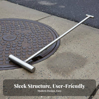 T-Handle Manhole Hook Multi-Functional Stainless Steel Pull Hook Manhole Cover Lifter for Workers, Outdoor, Warehouse