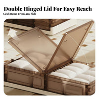 Wheeled Under-Bed Container With Wheels Underbed Rolling Bin Slim Design