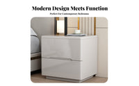 2-Drawer Bedside Table Modern Design Nightstand Stable long-lasting for Students
