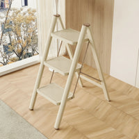 Foldable Ladder with Wide Steps Non-Slip Triangular-Frame Ladder Sturdy Step Stool Compact for Homeowners, Seniors, Kitchen, Closet, Pantry