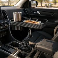 Car Cup Holder Tray Carbon-Fiber Pattern Vehicle Accessory Stable