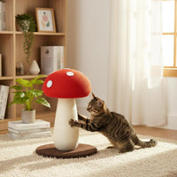 Space-Saving Sisal Cat Scratching Post Low-Shedding Toadstool Cat Scratcher Scratch-Resistant Toadstool Scratching Post Cute Design for Small Areas, Apartments