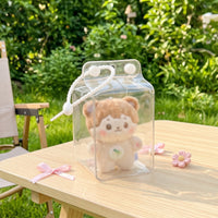 Dustproof Clear Doll Bag with Beaded Loop Lightweight Transparent Doll Display Bag Easy Access Storage Pouch Long-Lasting for Daily Use, Travel