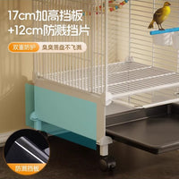 Large Bird Cage for Parrots with Breeding Box, 3-Tier, with Wheels
