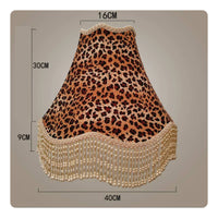 Velvet Fringe Lamp Shade French Design Leopard Print Lampshade