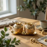 Condiment Set with Tray Food Condiment Jar Set Dust-Resistant Spice Jars with Spoons for Hosts, Home Cooks
