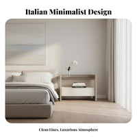 Nightstand with Drawers and Shelf Charging Single-Drawer Table with Shelf Minimalist Design Bedside Cabinet for Students, Hotel Room, Hallway