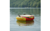 Multi-Color Boat Towable Tube Pull-Behind Inflatable Towable with Handles Heavy-Duty Inflatable Boat Tube Long-Lasting for Boaters, Families, Lake