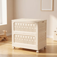 Storage Bins with Lid and Wheels Foldable Storage Bins with Lids for Families, Closet