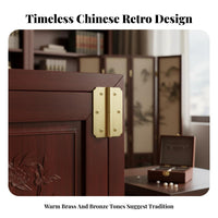 Ornate Detachable Leaf Hinge Antique Style Furniture Hardware Chinese Design