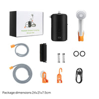 Rechargeable Portable Shower Kit Hands-Unrestricted for Travel, Beach, Campers