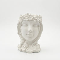 Sculptural Face Planter Tabletop Head Planter Unique Face Flower Pot Cute for Desk, Shelf, Entry Table