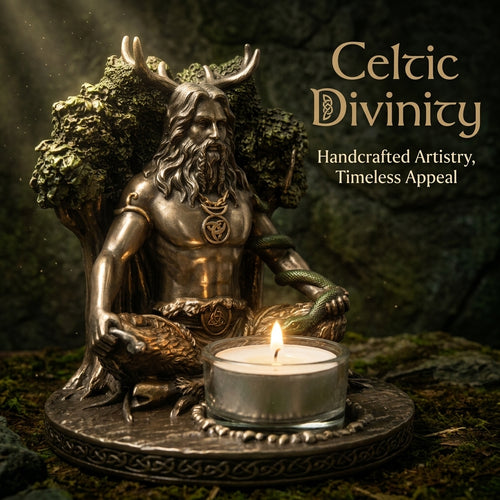Cernunnos Tealight Holder Statue, Resin
