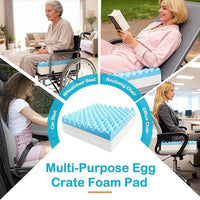 Egg Crate Foam Chair Cushion for Back Relief, Office, Recliner, Wheelchair, Car