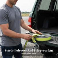 Heavy Duty Tow Strap with S Long-Lasting and Strap Set High Break Strength Towing Equipment for Trail-Highway Enthusiasts, Car Owners, Drivers, Roadside Assistance, Mudding, Trail Riding