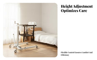 Hand-Crank Folding Patient Lift Padded Manual Transfer Lift Wheeled Medical Equipment Four Casters for Home Care, Nursing Transfers
