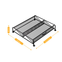 Simple Shoe Rack Under-Bed Storage Organizer with Wheels, Mesh, Carbon Steel