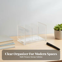 Multi-Compartment Desk organizer Space-Saving Stationery Holder No Assembly Required