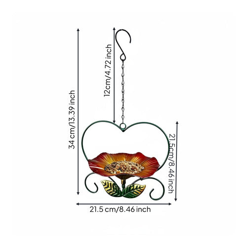 3 Pieces Heart Shaped Bird Feeder Easy to Refill Garden Decor for Tree Branch