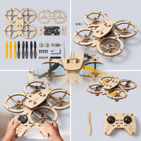 Wooden Drone Kit Assembled Wooden RC Drone Kit Functional for Desk