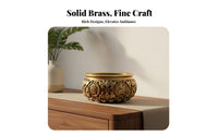 Traditional Classic Design Brass Treasure Basin Fine Workmanship Brass Wealth Bowl Ideal Gift Wealth Currency Bowl Handmade Craft for Collectors, Business Owners, Homeowners, Living Room, Entrance Hall, Office, Study