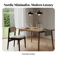 Upholstered Wooden Side Chair Nordic Design Kitchen Seat Ergonomic Spine Supportrest Non-Slip Foot Pads for Homeowners