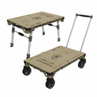Foldable Design Multi-Function Rolling Camp Table Adjustable Height Collapsible Outdoor Utility Wagon Heavy Duty for Picnic