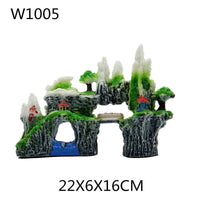Aquarium Decoration Simulated Water Plants and Rockery Set