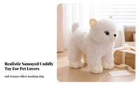 Samoyed Stuffed Dog White Soft Stuffed Dog Cream Paws