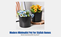 Black Flower Pot, sturdy Nursery Pot, Home Garden Planter, minimalist design