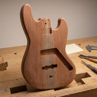 Jazz-Type Bass Body Planed Wood Glued for Luthier