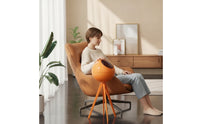 Spherical Trash Bin with Legs Modern Elevated Trash Can Raised Garbage Can with Lid Ribbed for Bathroom