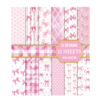 24 Sheets Floral Theme Craft Paper Floral Scrapbook Paper Vivid Prints for Collage