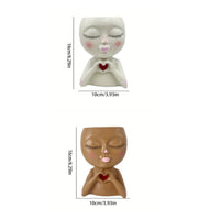 Cartoon Figure Planter Decorative Resin Flower Pot Easy to Maintain