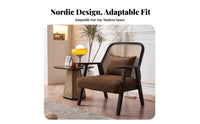 Wabi-Sabi design Woven rear Armchair Nordic Design Single-Person Accent Seat Minimalist Aesthetic Lounge Chair Comfortable Seating for Interior Designers, Office Workers, Living Room, Balcony, perusing corner, Bedroom
