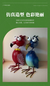 新款铁艺火烈鸟摆件户外庭院阳台园林景观装饰品布置客厅造景花园