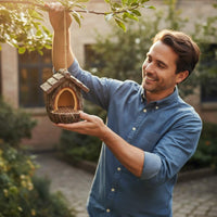 Tree Log Bird Feeder Weather Resistant Resin Wild Bird Feeder Weatherproof