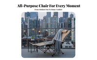 Reclining Camp Chair with Footrest Breathable Mesh Material Folding Lounger