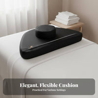 Easy to Clean Semi-Circular Support Pillow Water-Resistant Half-Moon Cushion Zippered Cover for Estheticians, Masseuses, Spa